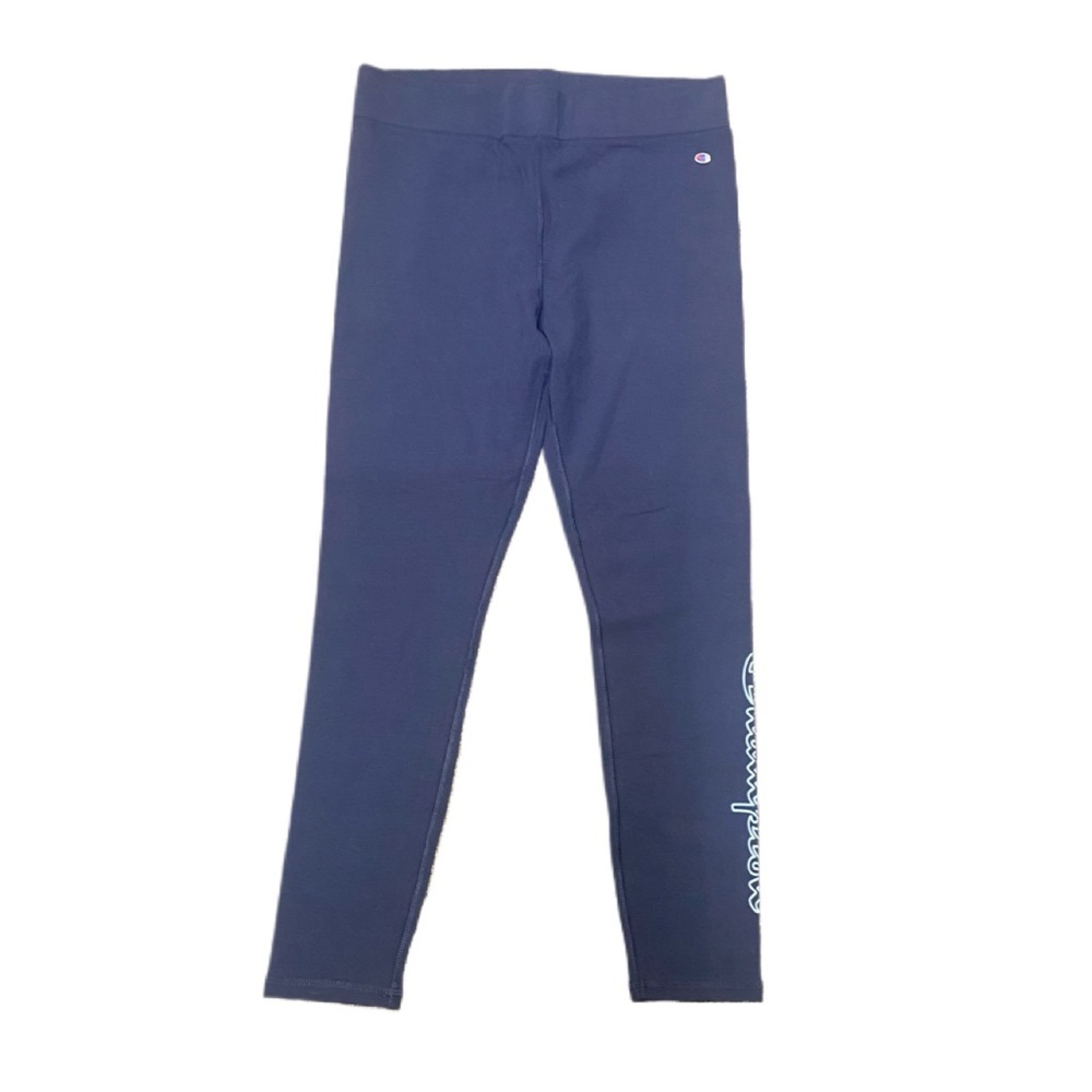 Champions Women’s Navy Blue & Baby Blue Logo Workout Sports Leggings Sz XL